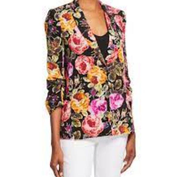 Kobi Halperin Dana Floral One-Button Silk Blazer L - Picture 2 of 13